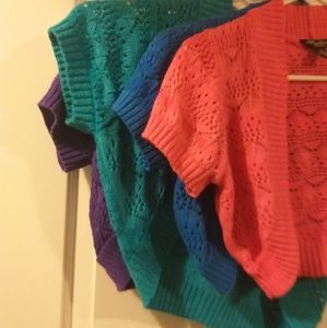 4 tops together sz med crop knit cardigan